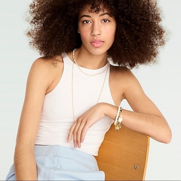 J crew cropped cutaway tank white - Picture 1 of 4